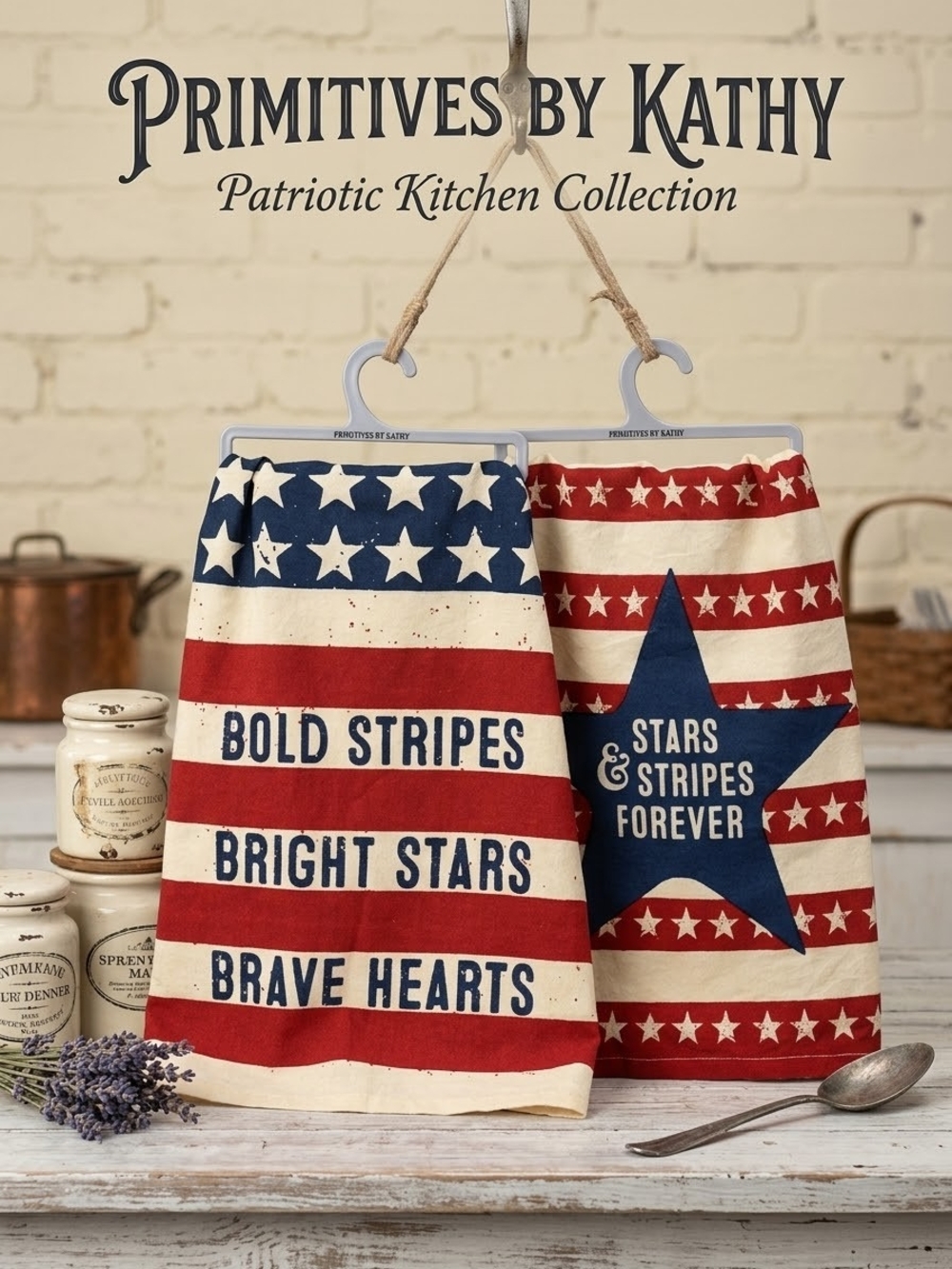 Primitives by Kathy Red, White & Blue Patriotic Kitchen Towels - Set of 2